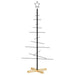 Metal Christmas Tree with Wooden Base in Black 120cm - Little and Giant Explorers vidaXL