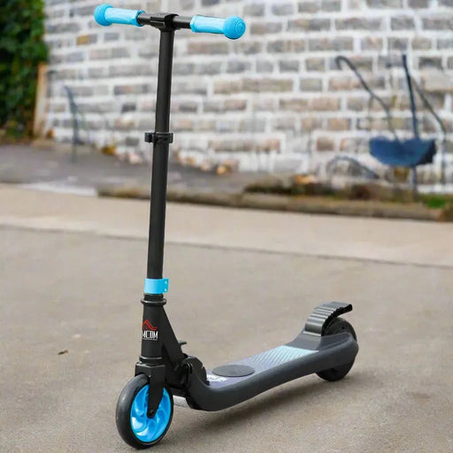 120W Kids Folding Electric Scooter with Rear Wheel Brake in Blue - Little and Giant Explorers HOMCOM