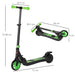 120W Kids Folding Electric Scooter with Rear Wheel Brake in Green - Little and Giant Explorers HOMCOM