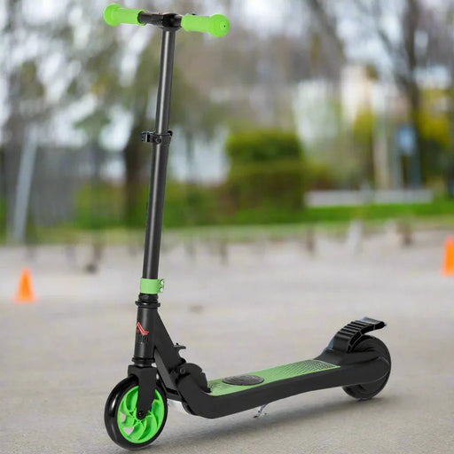 120W Kids Folding Electric Scooter with Rear Wheel Brake in Green - Little and Giant Explorers HOMCOM