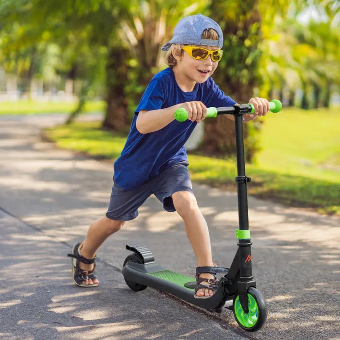 120W Kids Folding Electric Scooter with Rear Wheel Brake in Green - Little and Giant Explorers HOMCOM