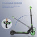 120W Kids Folding Electric Scooter with Rear Wheel Brake in Green - Little and Giant Explorers HOMCOM