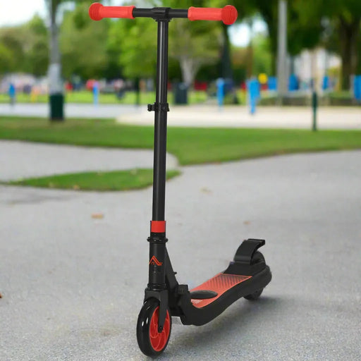 120W Kids Folding Electric Scooter with Rear Wheel Brake in Red - Little and Giant Explorers HOMCOM