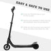 E-Scooter with Battery Display, Adjustable Height and Rear Brake in Black - Little and Giant Explorers HOMCOM
