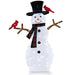 127cm Pre-Lit Snowman and Redbird Christmas Decoration | 70 Cool White LED Lights COSTWAY - Little and Giant Explorers Costway