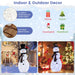 127cm Pre-Lit Snowman and Redbird Christmas Decoration | 70 Cool White LED Lights COSTWAY - Little and Giant Explorers Costway