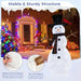 127cm Pre-Lit Snowman and Redbird Christmas Decoration | 70 Cool White LED Lights COSTWAY - Little and Giant Explorers Costway