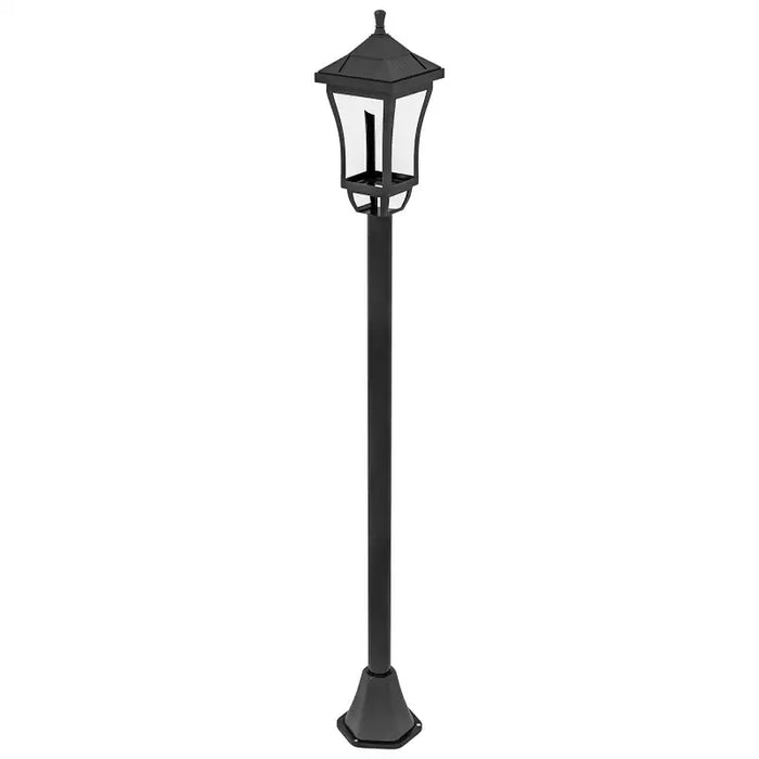 127cm Solar LED Lamp Post Light – Black Outdoor Garden Light | Static White Glow OUTSUNNY - Little and Giant Explorers Outsunny