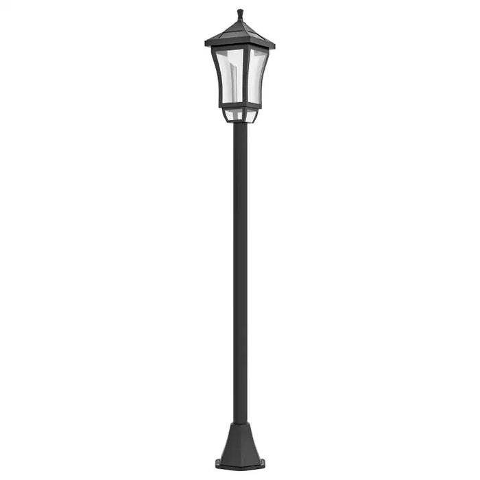 127cm Solar LED Lamp Post Light – Black Outdoor Garden Light | Static White Glow OUTSUNNY - Little and Giant Explorers Outsunny