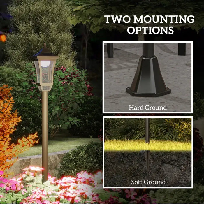 127cm Solar LED Lamp Post Light – Black Outdoor Garden Light | Static White Glow OUTSUNNY - Little and Giant Explorers Outsunny