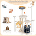 128cm Multi-Level Cat Tree | Plush Tower - Condo, Scratching Posts and Hanging Toys COSTWAY - Little and Giant Explorers Costway