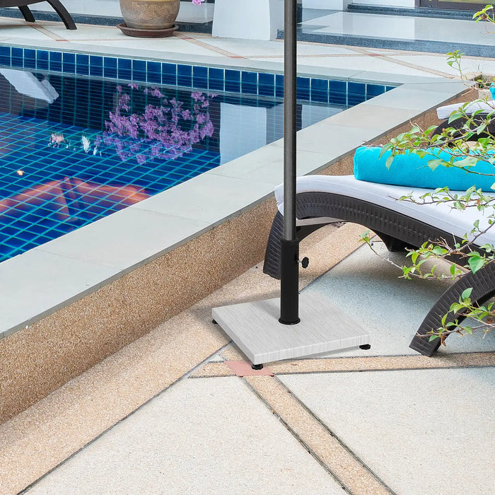 12kg Garden Parasol Base with Adjustable Foot Pad in White - Little and Giant Explorers Outsunny