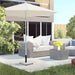 12kg Garden Parasol Base with Adjustable Foot Pad in White - Little and Giant Explorers Outsunny