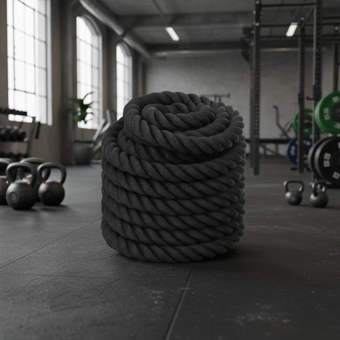 12m Battle Rope in Black 9kg - Little and Giant Explorers vidaXL