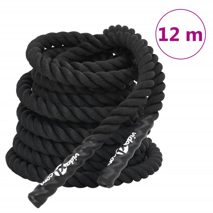 12m Battle Rope in Black 9kg - Little and Giant Explorers vidaXL