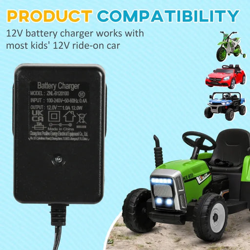 12V - 1A Battery Charger for Kids Ride on Vehicles - Little and Giant Explorers AIYAPLAY