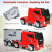 12V 2-in-1 Kids Semi-Truck Container Ride-On | Detachable Transport with 8 EVA Wheels - Little and Giant Explorers Costway