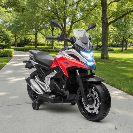 12V Honda Licensed Kids Electric Motorbike – Red | Music and Training Wheels AIYAPLAY - Little and Giant Explorers AIYAPLAY