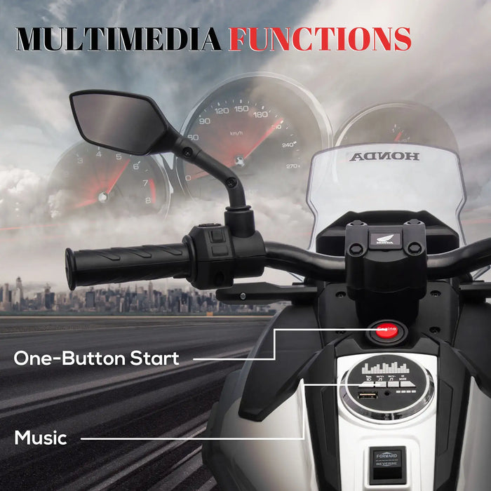 Honda motorcycle handlebar with one-button start and music multimedia functions display