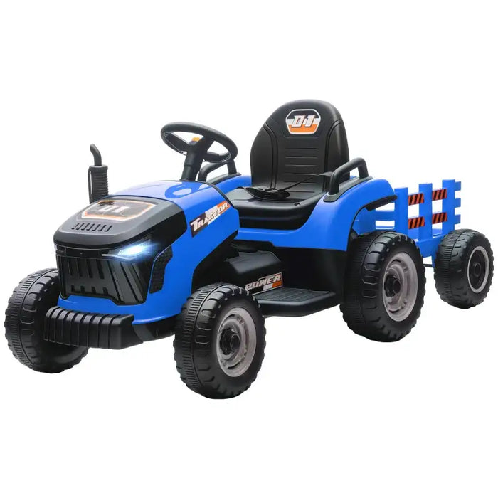 12V Kids 2-in-1 Ride-On Tractor with Detachable Trailer – Blue | Dual Control AIYAPLAY - Little and Giant Explorers AIYAPLAY