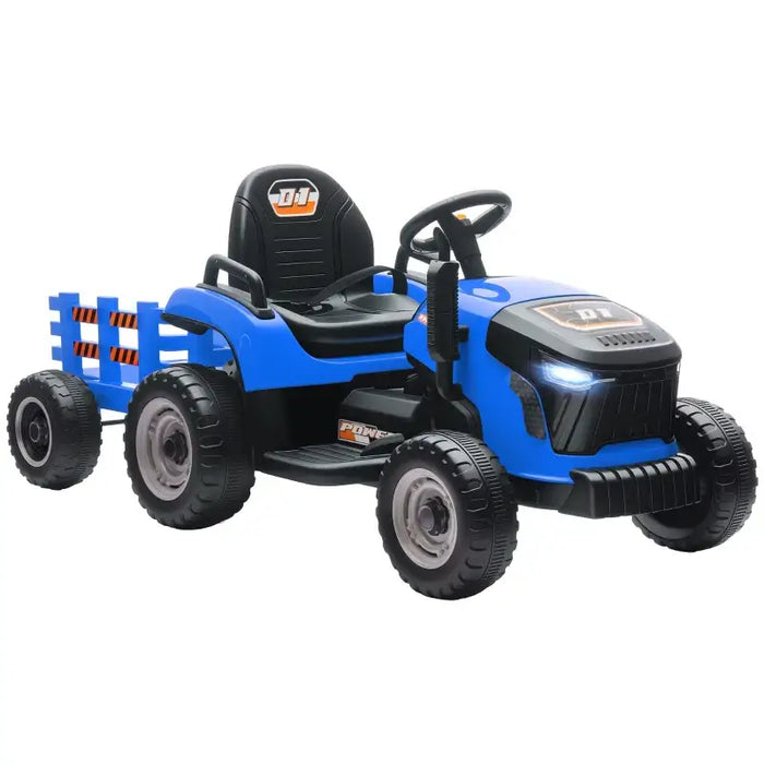 12V Kids 2-in-1 Ride-On Tractor with Detachable Trailer – Blue | Dual Control AIYAPLAY - Little and Giant Explorers AIYAPLAY