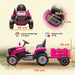 12V Kids 2-in-1 Ride-On Tractor with Detachable Trailer – Pink | Dual Control AIYAPLAY - Little and Giant Explorers AIYAPLAY