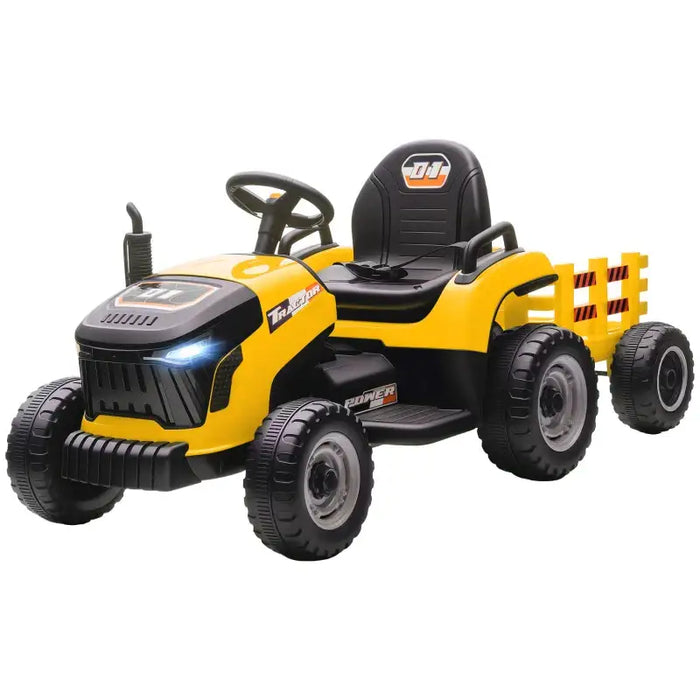 12V Kids 2-in-1 Ride-On Tractor with Detachable Trailer – Yellow | Dual Control AIYAPLAY - Little and Giant Explorers AIYAPLAY