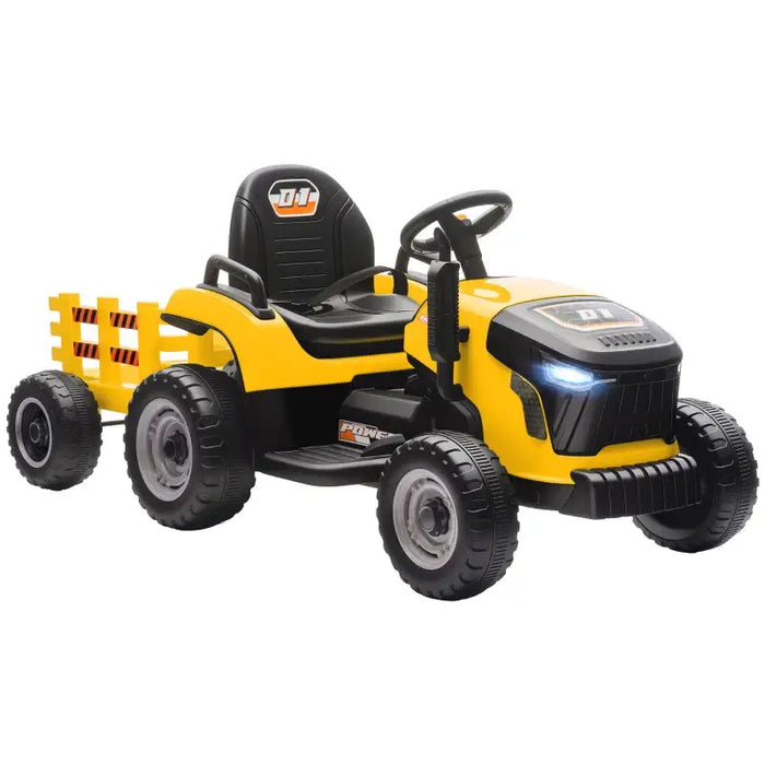 12V Kids 2-in-1 Ride-On Tractor with Detachable Trailer – Yellow | Dual Control AIYAPLAY - Little and Giant Explorers AIYAPLAY