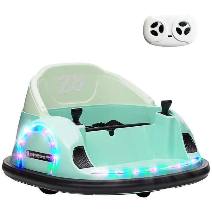12V Kids Bumper Car - Green | 360° Rotation with Dual Control Remote and Manual Drive AIYAPLAY - Little and Giant Explorers AIYAPLAY