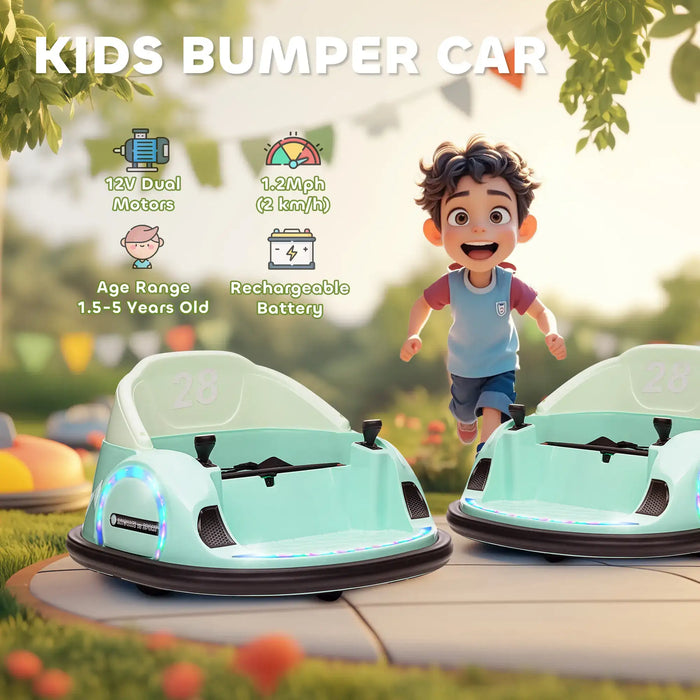 12V Kids Bumper Car - Green | 360° Rotation with Dual Control Remote and Manual Drive AIYAPLAY - Little and Giant Explorers AIYAPLAY
