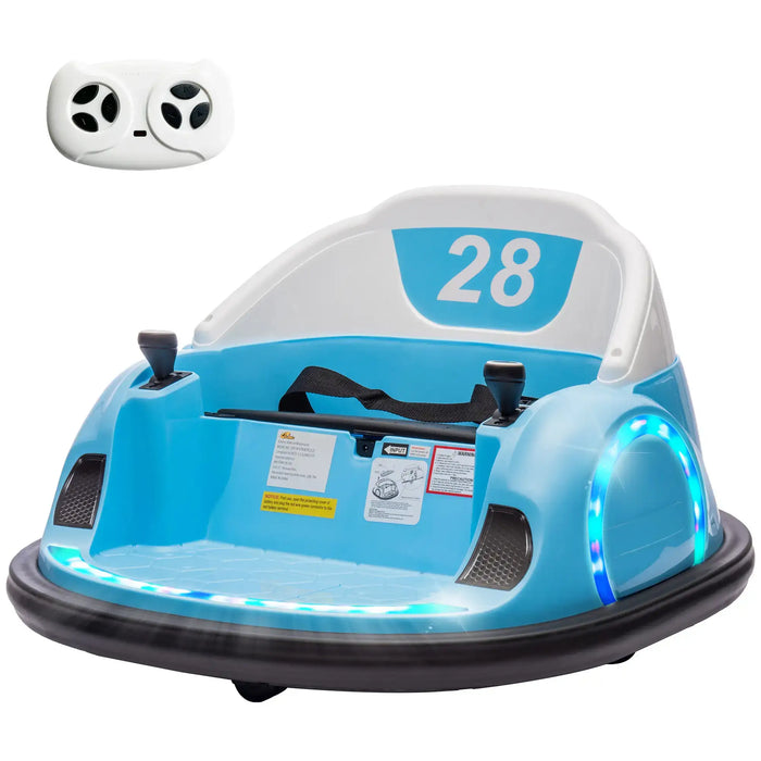 12V Kids Bumper Car Light Blue | 360° Rotation with Dual Control - Little and Giant Explorers AIYAPLAY