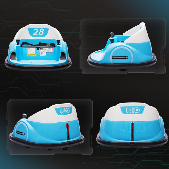 12V Kids Bumper Car Light Blue | 360° Rotation with Dual Control - Little and Giant Explorers AIYAPLAY