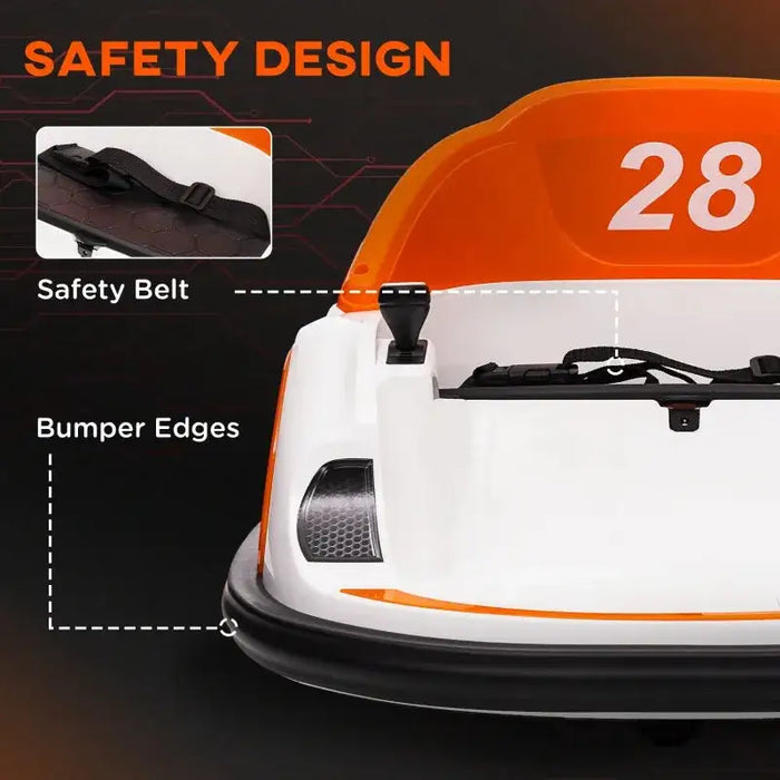 360° Rotation Kids Bumper Car with Remote Control in Orange - Little and Giant Explorers AIYAPLAY