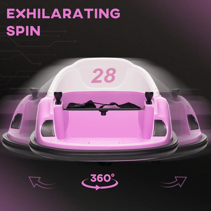 12V Kids Bumper Car - Pink | 360° Rotation with Dual Control, Lights, Music and Horn AIYAPLAY - Little and Giant Explorers AIYAPLAY