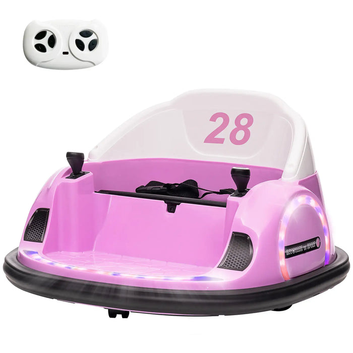 12V Kids Bumper Car - Pink | 360° Rotation with Dual Control, Lights, Music and Horn AIYAPLAY - Little and Giant Explorers AIYAPLAY