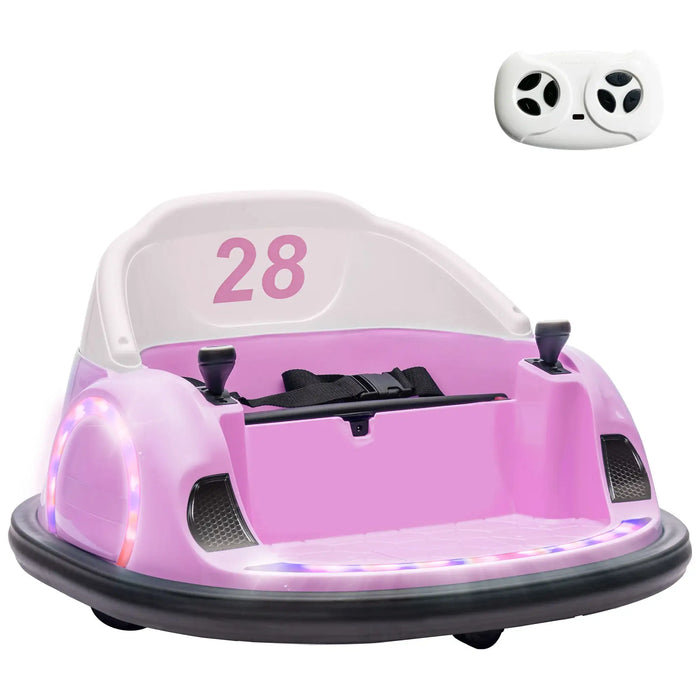 12V Kids Bumper Car - Pink | 360° Rotation with Dual Control, Lights, Music and Horn AIYAPLAY - Little and Giant Explorers AIYAPLAY
