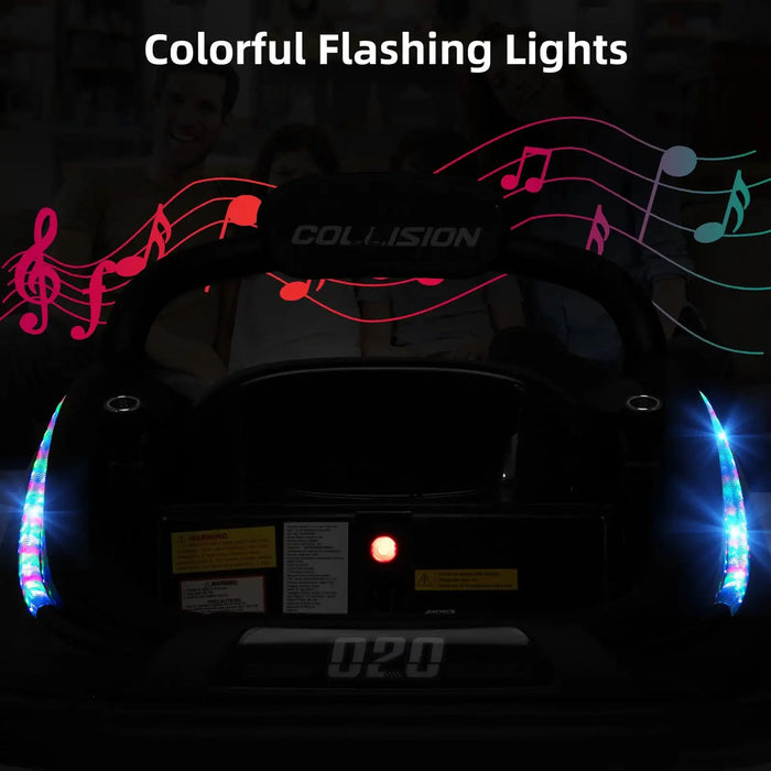 12V Kids Electric Bumper Car – Black | 360° Spin, LED Lights and Dual Control COSTWAY - Little and Giant Explorers Costway