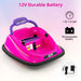 12V Kids Electric Bumper Car – Pink | 360° Spin, LED Lights and Dual Control COSTWAY - Little and Giant Explorers Costway