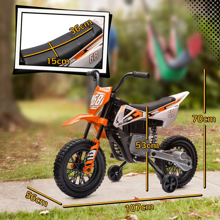 12V Kids Electric Motorbike – Orange | Dual Motors - Adjustable Speed 2.4–5km/h AIYAPLAY - Little and Giant Explorers AIYAPLAY