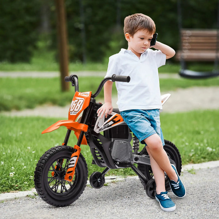 12V Kids Electric Motorbike – Orange | Dual Motors - Adjustable Speed 2.4–5km/h AIYAPLAY - Little and Giant Explorers AIYAPLAY