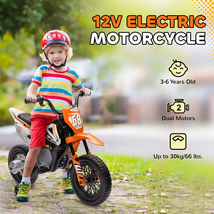 12V Kids Electric Motorbike – Orange | Dual Motors - Adjustable Speed 2.4–5km/h AIYAPLAY - Little and Giant Explorers AIYAPLAY