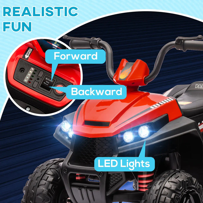 Kids Electric Quad Bike with Spring Suspension System in Red 12V - Little and Giant Explorers AIYAPLAY