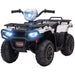 12V kids electric quad bike in white and black with LED headlights and rugged tires