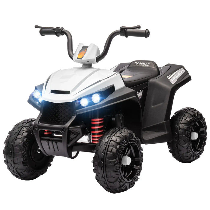 Kids Electric Quad Bike with Spring Suspension System in White 12V - Little and Giant Explorers AIYAPLAY