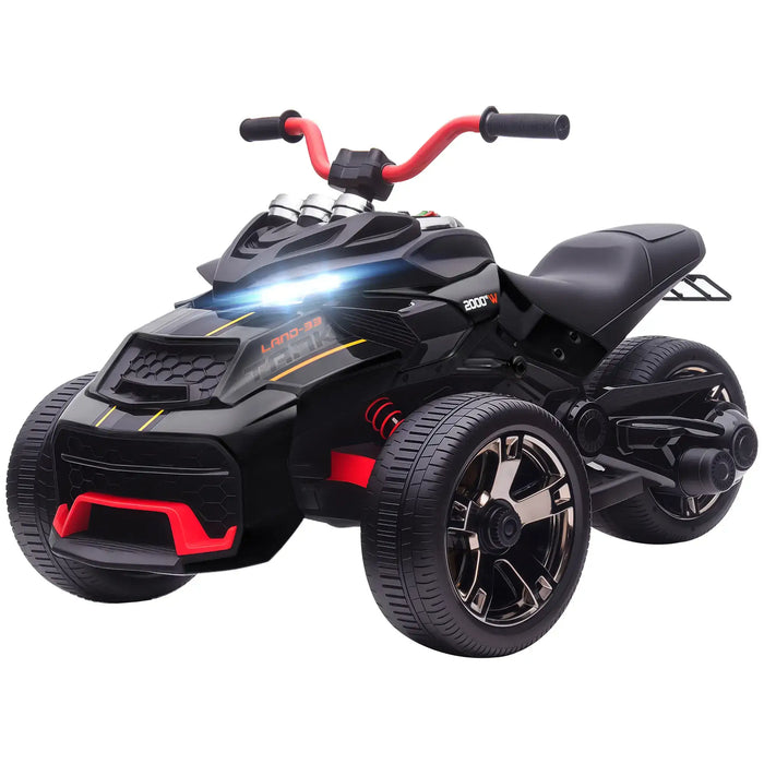 12V Kids Electric Ride-On 3 Wheeler ATV – Black | LED Lights and USB Music AIYAPLAY - Little and Giant Explorers AIYAPLAY