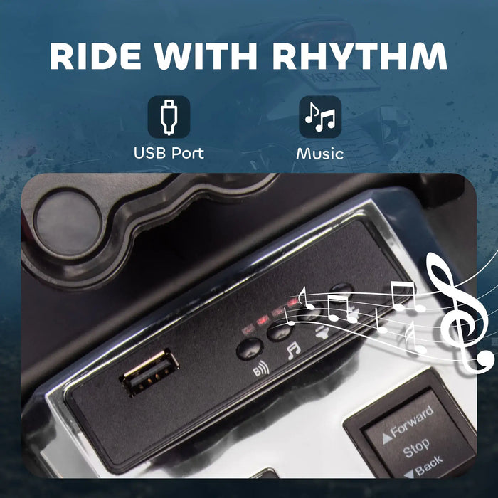 12V Kids Electric Ride-On 3 Wheeler ATV – Black | LED Lights and USB Music AIYAPLAY - Little and Giant Explorers AIYAPLAY