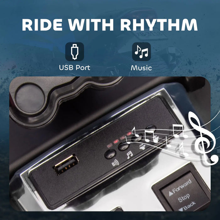 12V Kids Electric Ride-On 3 Wheeler ATV – Blue | LED Lights and USB Music AIYAPLAY - Little and Giant Explorers AIYAPLAY