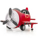 12V kids electric ride-on red airplane toy with propeller and black joysticks