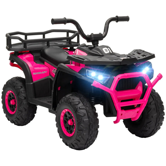 Kids Electric Ride-On ATV Quad with Storage Basket in Pink 12V - Little and Giant Explorers AIYAPLAY