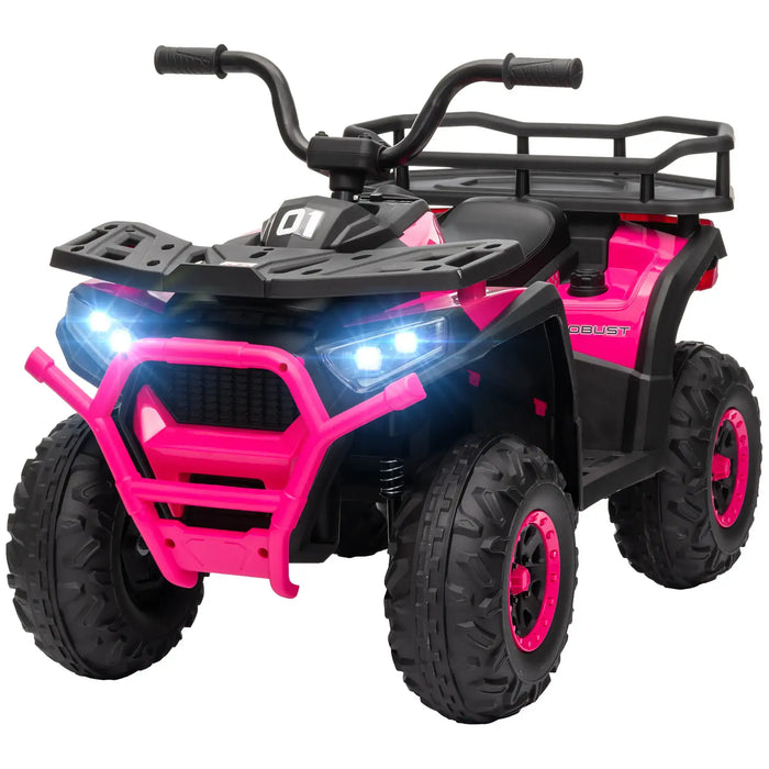 Kids Electric Ride-On ATV Quad with Storage Basket in Pink 12V - Little and Giant Explorers AIYAPLAY